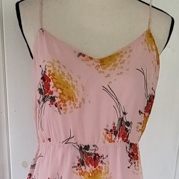 Pink Sunburst Tiered Floral Maxi Dress size 8 - Picture 2 of 12